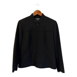 Teenflo Maurice Tarica Blazer Jacket Black Size 10 Full Zipper Wool Blend